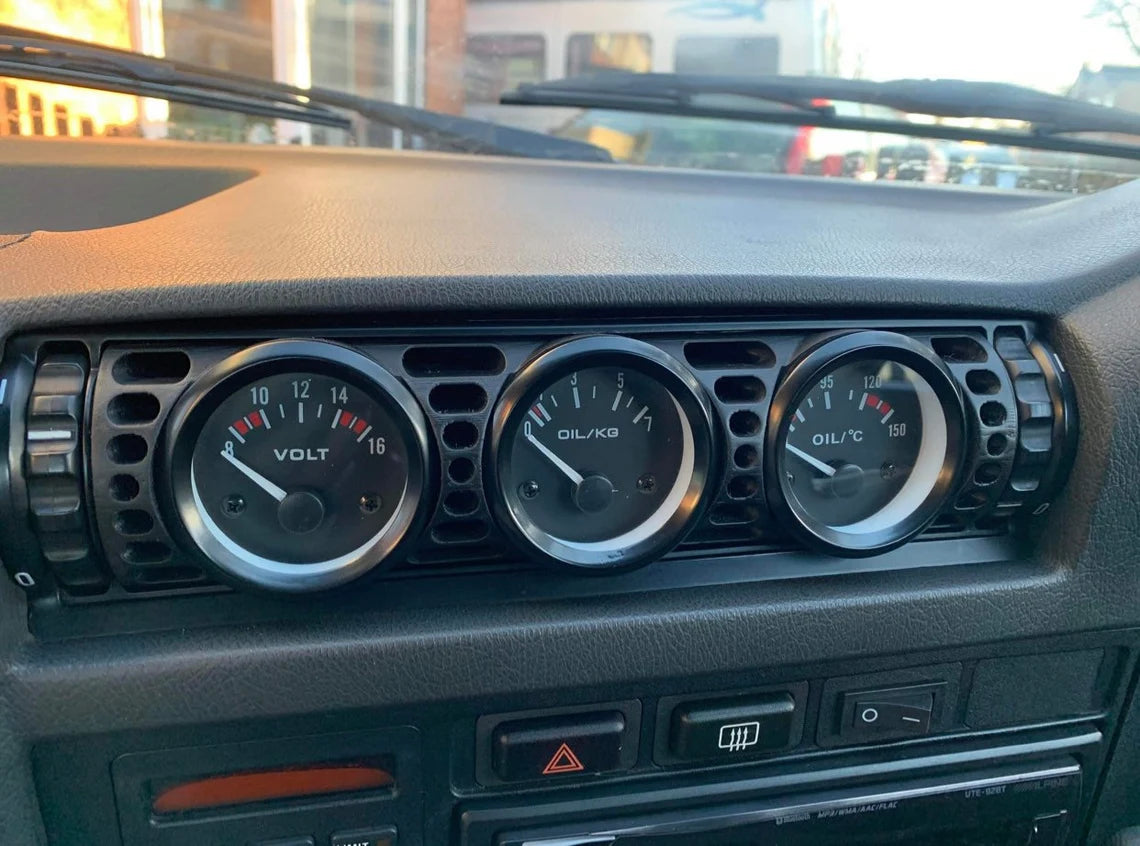 Gauge Vent for BMW E30 — Center Vent - 3 Gauges — This replaces any of the vents for an BMW E30 and will fit a 52mm gauge.