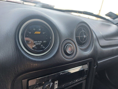 MX5 AEM Wideband Gauge Vent Mount — Fits AEM Wideband O2 controller into the "eye ball" air vent inlets in 2002 Mazda MX-5 NBFL. It is compatible with all MX-5s from 1990 to 2004, as far as I know these models had the same vent holes.