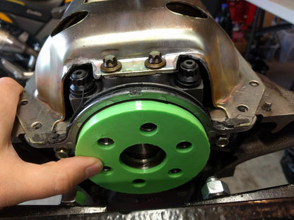 NA/NB Mazda Miata Rear Main Seal Installer — Installer for the rear main seal on the 1990-2005 (NA/NB) Miata. Using this tool is simple, line up the rear main seal and install the flywheel bolts, then slowly run them down, forcing the seal into position. Be careful! This tool does not have a stop because all seals are different, so make sure you install the seal level and to the correct depth.