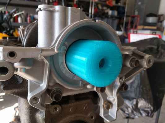 NA8/NB Mazda Miata Crank Seal Installer — What is it? This is a tool to ease installation of a new front main seal on the crankshaft of a Mazda Miata. How do I use it? You'll carefully line the seal up, making sure to lubricate things with a bit of oil, slide this tool up against the face of the seal and use the crankshaft bolt to slowly force the seal squarely into the bore. **Warning!** This tool won't stop at the proper distance, it's up to you to make sure you only push the seal in until it's flush! Re…