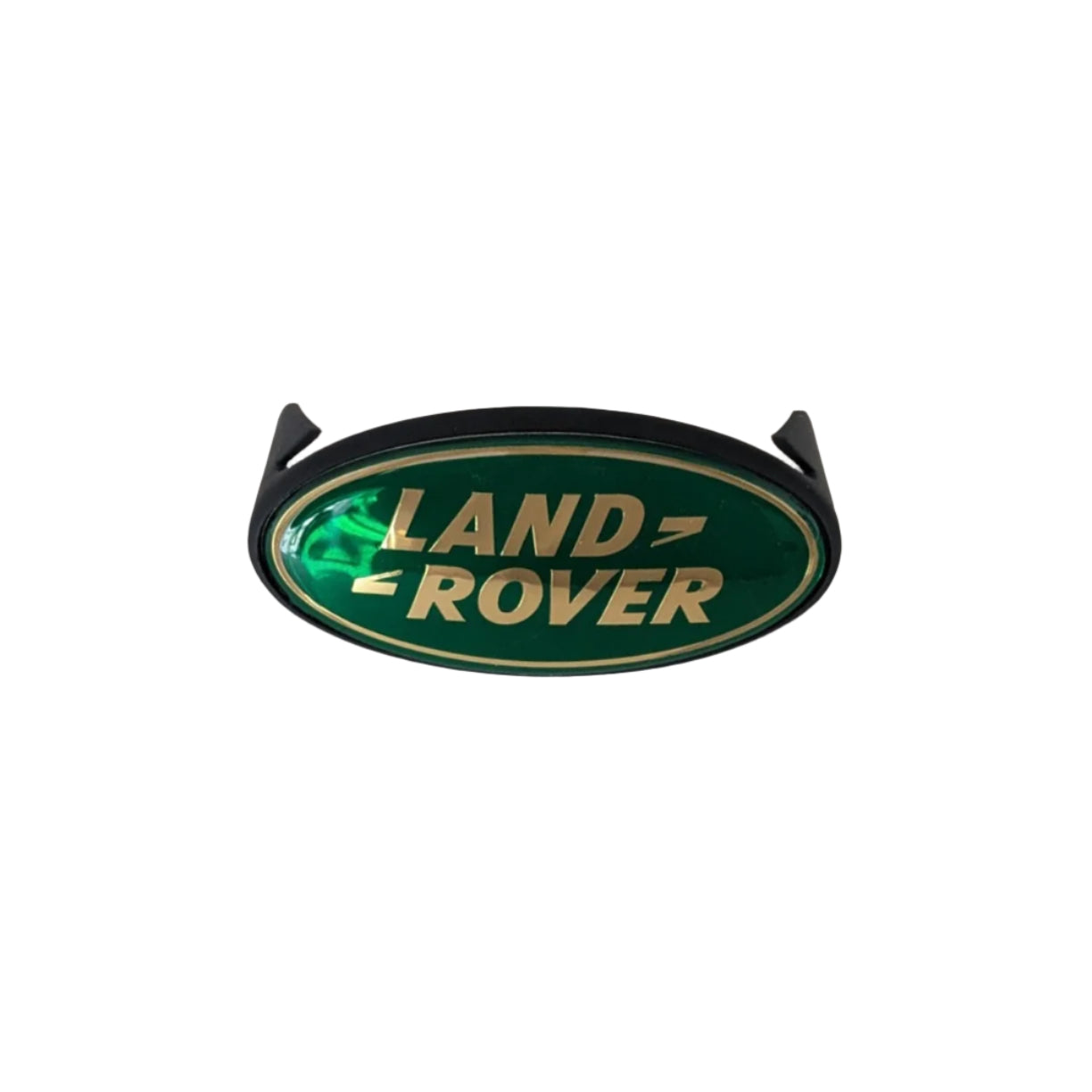 Range Rover Classic Grille Badge Plinth & BADGE — Front Grill / Gold & Green — Enhance your Range Rover Classic's authentic style with this high-quality badge plinth and badge set. Whether you're restoring a classic or adding a personal touch, this is the perfect finishing detail.