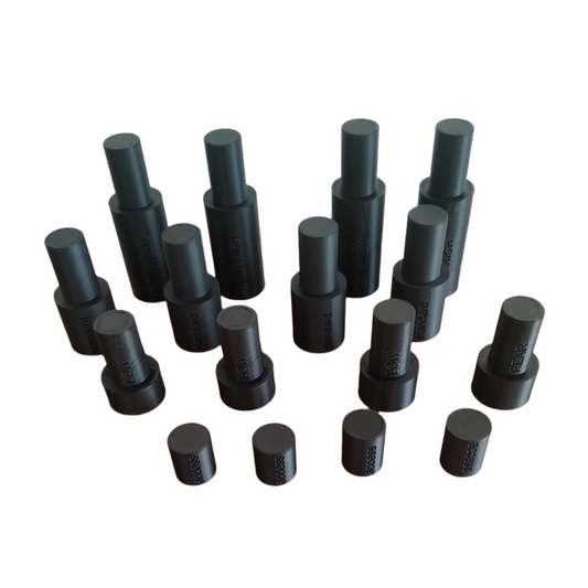 Range Rover P38 Calibration blocks EAS air suspension LRT-60-003 — This is a set of height blocks for calibration of the level sensors on the Range Rover P38 Calibration blocks EAS air suspension LRT-60-003 The diameter that goes into the bumpstop is 30mm and the big diameter to support to the flange of the bumpstops is 45mm. Part Number: LRT-60-003 HIGH 2x 145mm rear 2x 140mm front STANDARD 2x 105mm rear 2x 100mm front LOW 2x 80mm rear 2x 75mm front ACCESS 2x 40mm rear 2x 35mm front Warnig: USE AT OWN RIS…