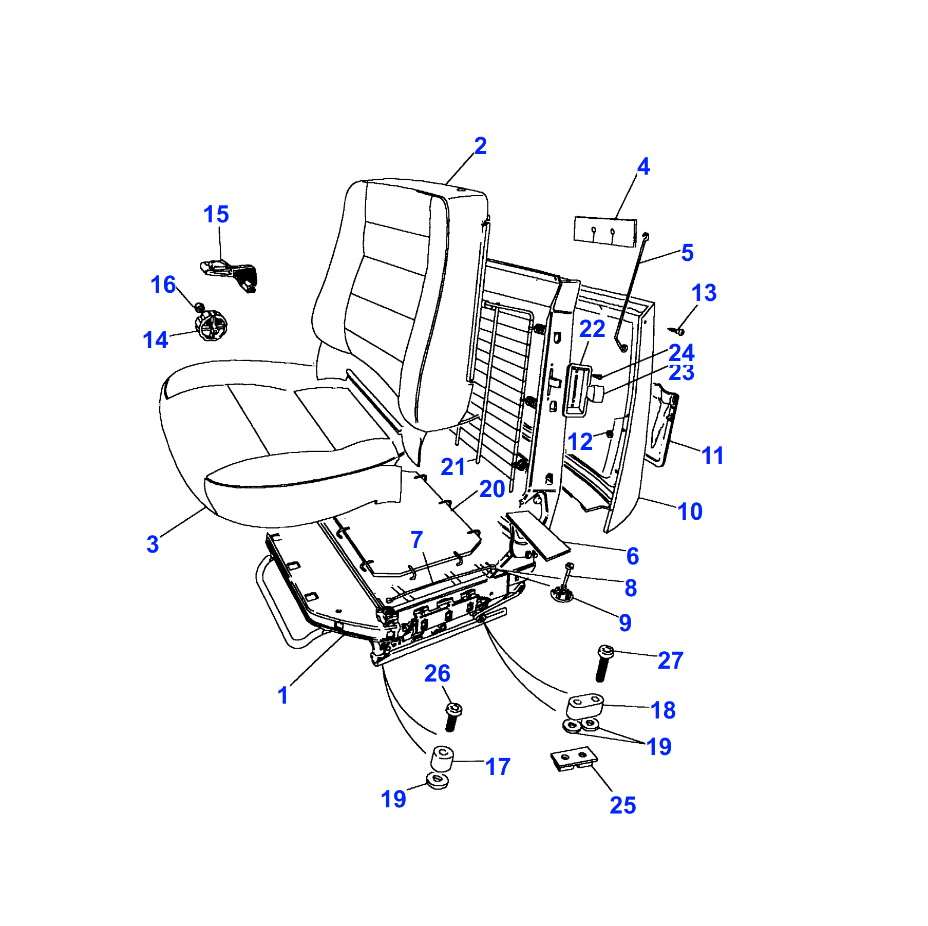 Recline Mechanism Manual Front Seat Squab Range Rover Classic - MUC1625 RTC6390 MWC2955 — Manual Seat Recline Knob for Range Rover Classic Land Rover Recline mechanism-manual front seat squab (RTC6390) part for Range Rover Classic 1986 - 1991 (to Ha610293) Classic, Range Rover Classic 1992 - 1994 (from Ja610294) Classic. References: MUC1625 RTC6390 MWC2955