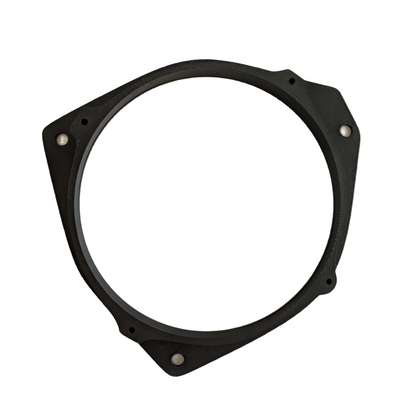 Subaru Forester Speaker Adapters 6.5" for directed sound — Front speaker adapters for 2004 Subaru forester, should fit some other years as well. Replicate the directional speaker housings that are built into the cheap OEM speakers. This way sound is better aimed at the occupants rather than directly across the car at the other door speaker. This will allow for standard 6.5" car audio speakers to fit perfectly. Left and Right side adapters included