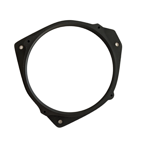 Subaru Forester Speaker Adapters 6.5" for directed sound — Front speaker adapters for 2004 Subaru forester, should fit some other years as well. Replicate the directional speaker housings that are built into the cheap OEM speakers. This way sound is better aimed at the occupants rather than directly across the car at the other door speaker. This will allow for standard 6.5" car audio speakers to fit perfectly. Left and Right side adapters included