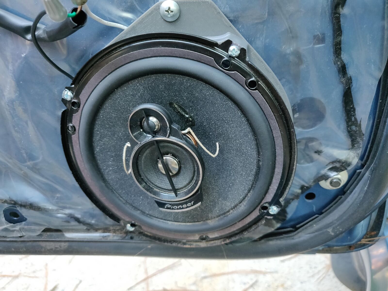 Subaru Forester Speaker Adapters 6.5" for directed sound — Front speaker adapters for 2004 Subaru forester, should fit some other years as well. Replicate the directional speaker housings that are built into the cheap OEM speakers. This way sound is better aimed at the occupants rather than directly across the car at the other door speaker. This will allow for standard 6.5" car audio speakers to fit perfectly. Left and Right side adapters included