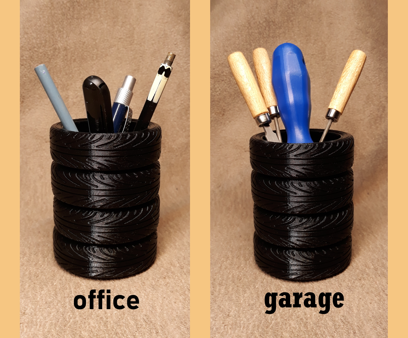 Mud Tire Pen Holder – Offroad Bogger Tire Pen Cup, Flat Bottom Pencil Organizer — Mud tire style for your desk or garage. This offroad bogger tire pen cup keeps pens and pencils in one place while adding a bold wheel-inspired look to any workspace. Loose pens rolling around the bench or cluttering a drawer? A flat-bottom tire pen holder gives you a steady spot that stays put and looks right at home in an office or garage setup. Offroad bogger tire pen holder cup Flat bottom pencil organizer design Compact…